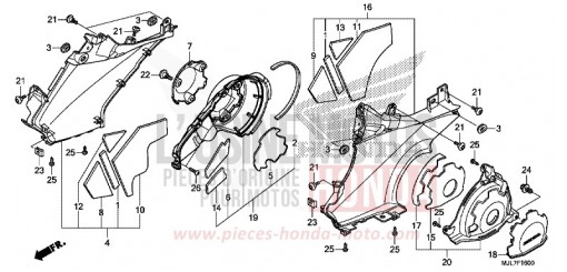 PANNELLO PEDANA/COPERTURA LATERALE MOTORE NC750DE di 2014